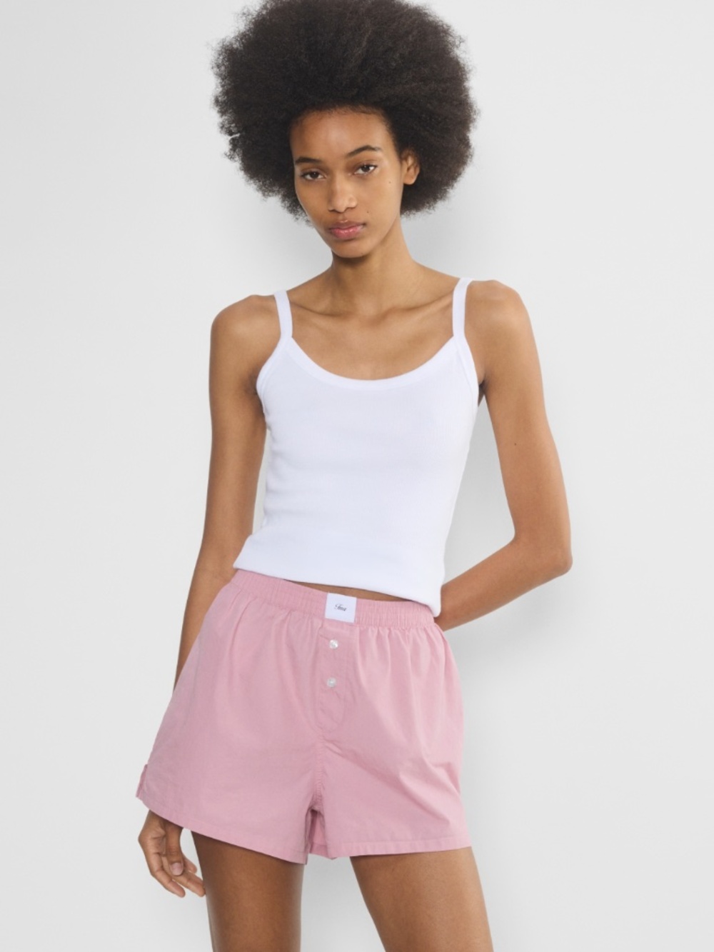 Aritzia TNA Dally Poplin Boxer Short - Tart Pink - Size L